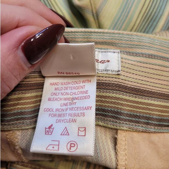 Tommy Bahama Stripe Silk Wide-Leg Capri Pants – Size 4 – Green/Brown – EUC - Picture 12 of 14